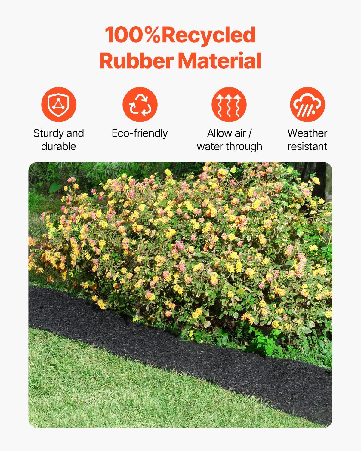 Rubber mulch mat used as a permanent garden pathway
